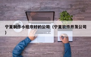赣州宁夏制作小程序好的公司（宁夏软件开发公司）